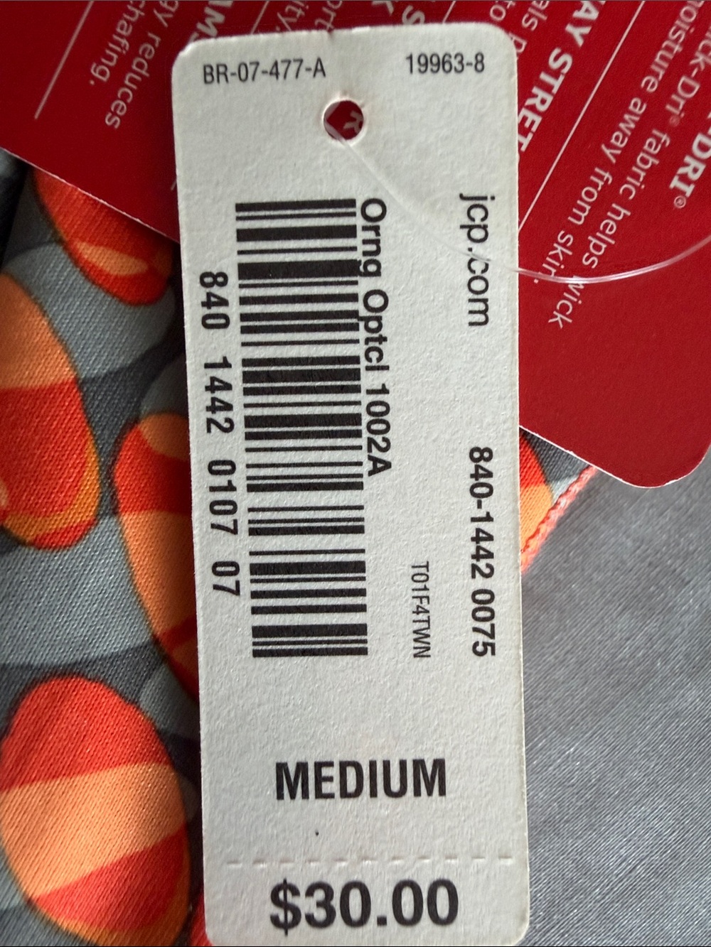 Xersion Orange & Gray Patterned Racerback Tank Top - Picture 4 of 4